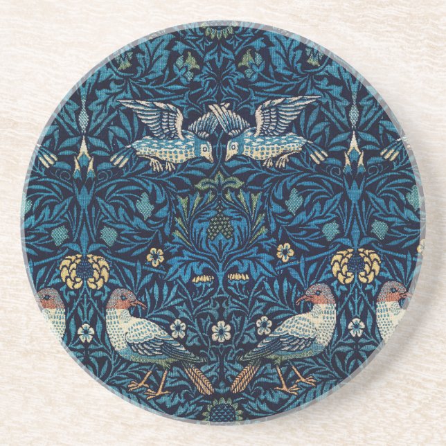 Porta-copos Tapeçaria Floral Clássica William Morris Blue Bird (Frente)