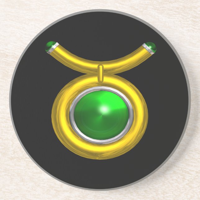 Porta-copos TAURUS ZODIAC BIRTHDAY JEWEL Emerald,Dourado,Preto (Frente)