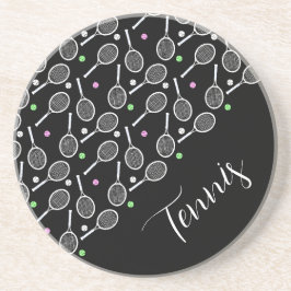 Porta-copos Tennis Rackets and Balls Black Extravagant