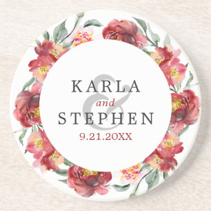 Porta-copos Terra das flores vermelhas do jardim