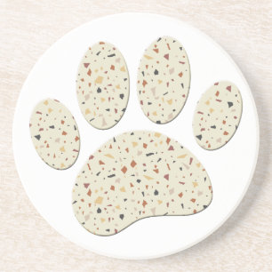 Porta-copos Terrazzo Dog Pawprint Art