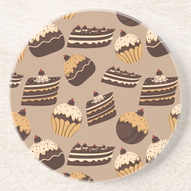 Porta-copos Teste padrão 3 do chocolate e das pastelarias (Frente)
