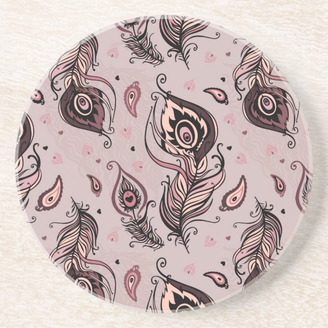 Porta-copos Teste padrão da pena do pavão (Frente)