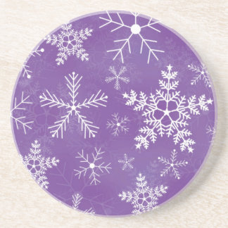 Porta-copos Teste padrão roxo e branco do floco de neve