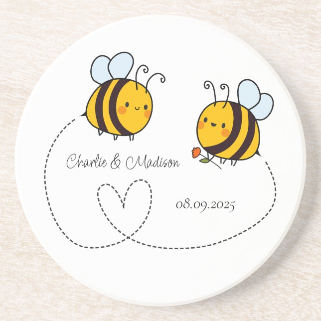 Porta-copos Texto Personalizado Abelhas Felizes (Frente)