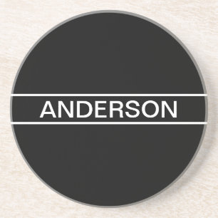 Porta-copos Texto Personalizável Preto e Branco Moderno e Ou