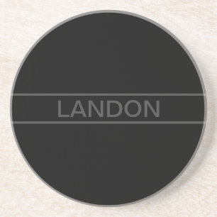 Porta-copos Texto Personalizável Preto Moderno e Cinza Escur