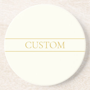 Porta-copos Texto Simples Elegante Personalizável Dourado Br