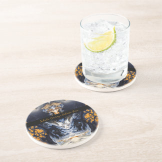 Porta-copos Textura Dourada e brilhante do mármore Esculpida S