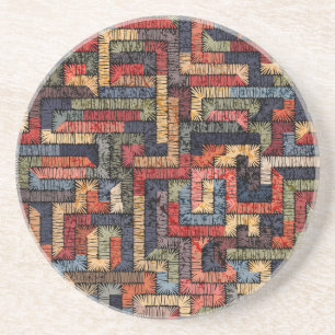 Porta-copos Textura geométrica bordada, étnica