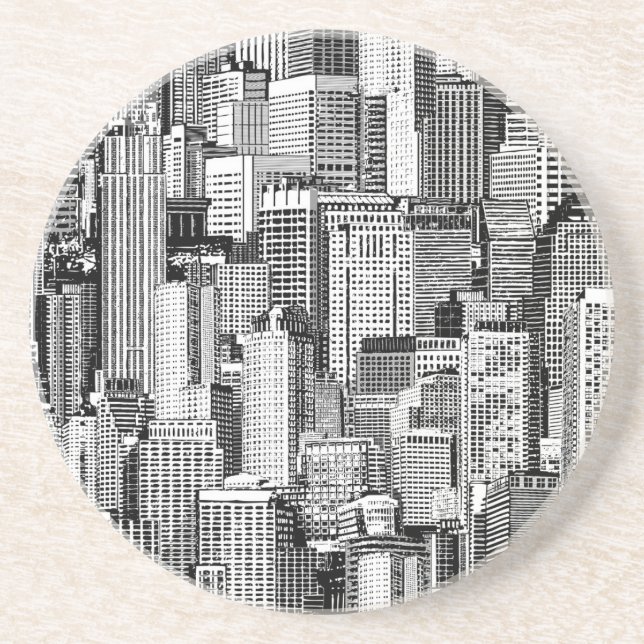 Porta-copos Textura Isométrica de Cidade do Skyscraper (Frente)