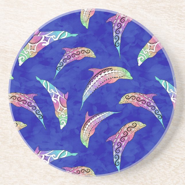 Porta-copos Tie Dye Marine Animal Dolphins Marlins (Frente)
