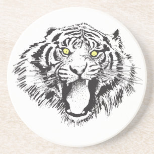 Porta-copos Tigre a Crescer a Preto com Olhos Amarelos