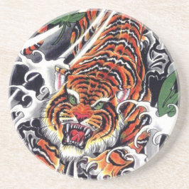 Porta-copos Tigre Japonês & Design de Bordo
