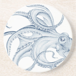 Porta-copos Tinta Kraken de Octopus Cephalopod Azul