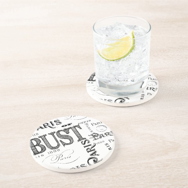 Porta-copos Tipografia Calliografia Paris França Torre Eiffel (Lateral)