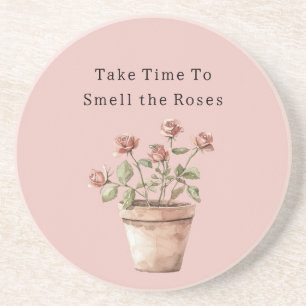 Porta-copos Tire Tempo Para Cheirar as Rosas no Vaso