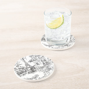 Porta-copos Toile Torre Eiffel de Paris Negro