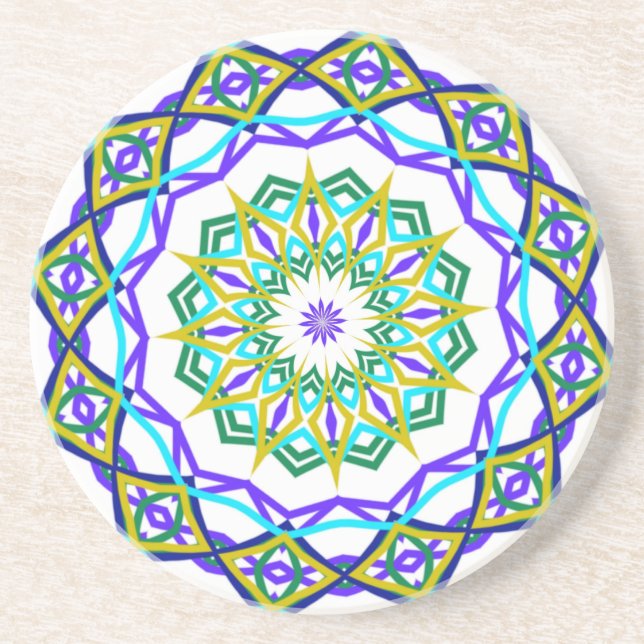 Porta-copos Torção verde abstrata da flor (Frente)