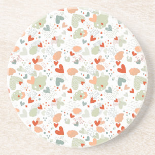 Porta-copos Travesseira de lançamento padrão de corações abstr