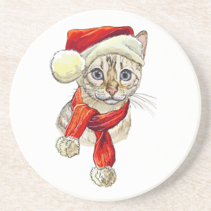Porta-copos Travesseiro decorativo de Gato de Neve de Natal
