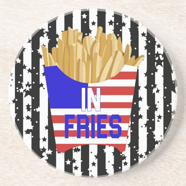 Porta-copos Travesseiro In Fries We Trust  (Frente)