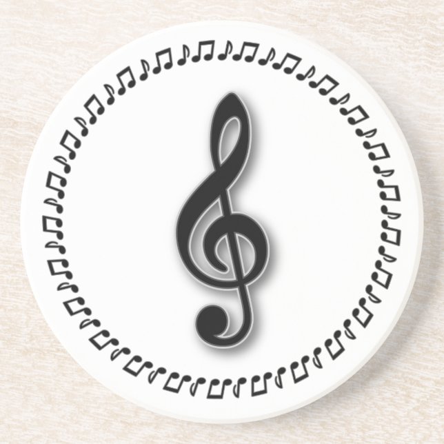 Porta-copos Treble Clef Music Note Design (Frente)