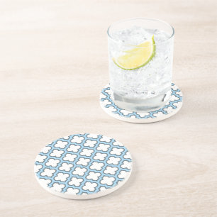 Porta-copos Trellis branca e azul-bebê, lete, quatrefoil