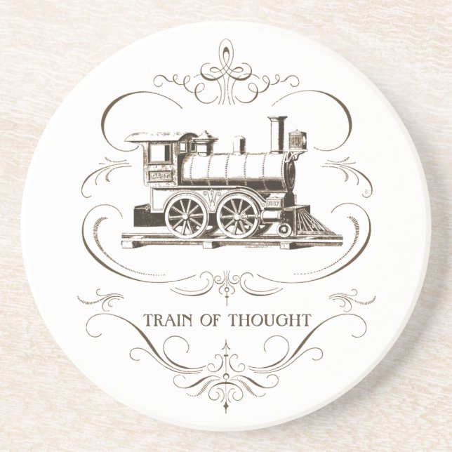 Porta-copos Trem do vintage de pensamento (Frente)