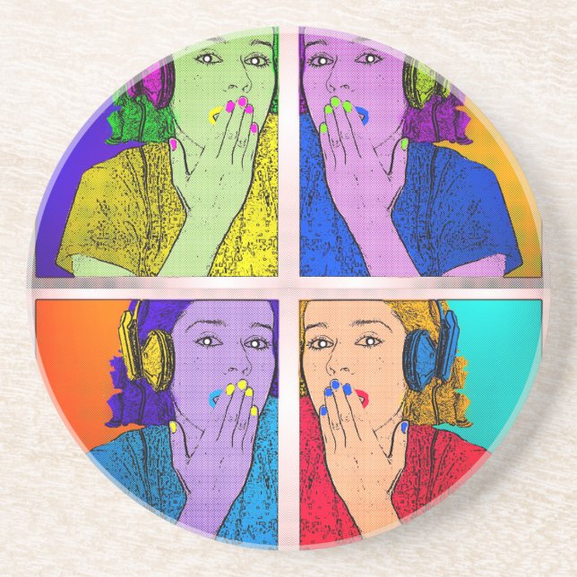 Porta-copos Trendy Colorful Retro Art Design (Frente)