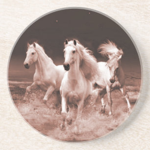 Porta-copos Três cavalos brancos