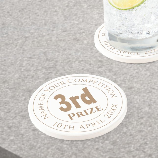 Porta-copos Troféu de 3º Prêmio de Competição Award Coaster (Criador carregado)