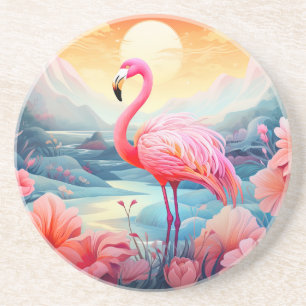 Porta-copos Tropical Flamingo com Flores-76280