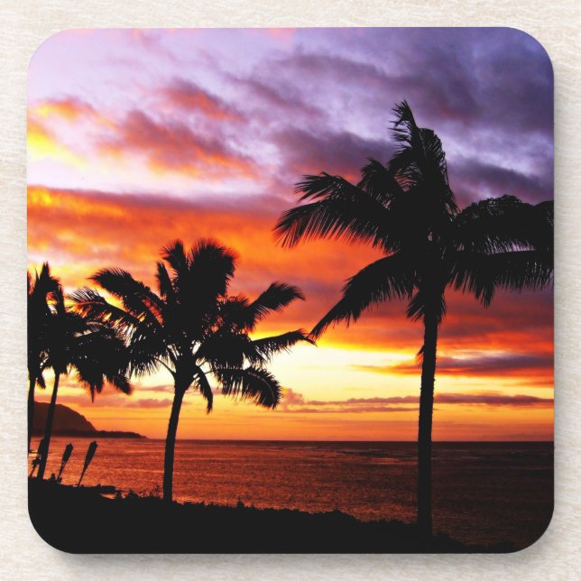 Porta copos Tropical Sunset Cork (Frente)