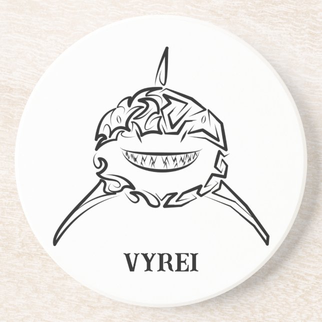 Porta-copos Tubarão-branco-Excelente-tribal preto e branco (Frente)