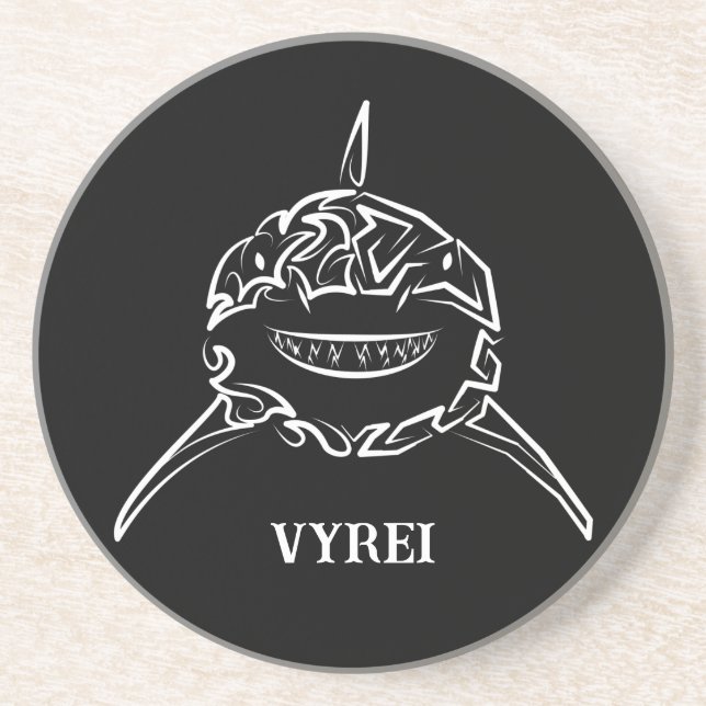 Porta-copos Tubarão-branco-Excelente-tribal preto e branco (Frente)