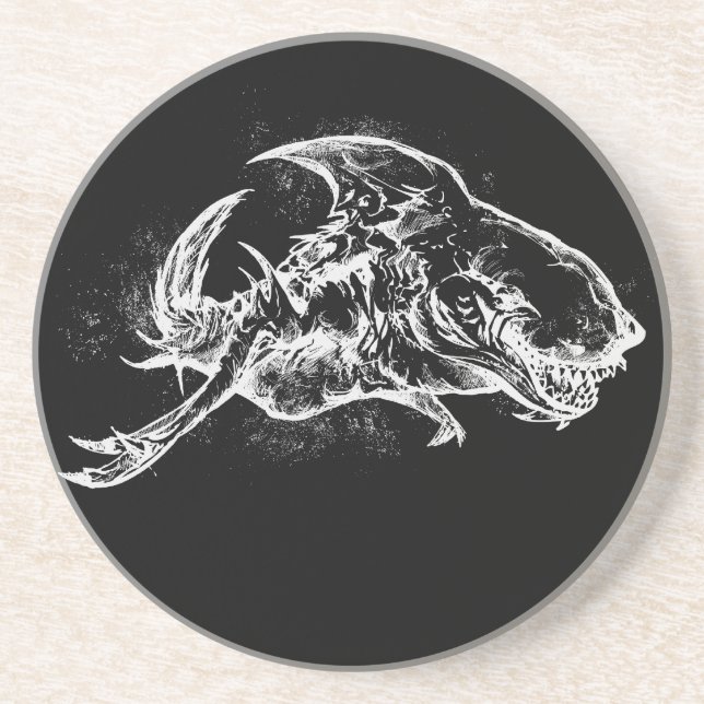 Porta-copos Tubarão mau em branco (Frente)