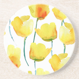 Porta-copos Tulipas Coloridas Aquarela: Ilustração Sem Costura