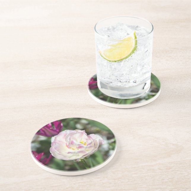 Porta-copos Tulipas cor-de-rosa brilhantes num dia ensolarado (Lateral)