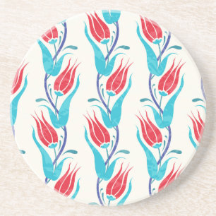 Porta-copos Tulipas Turcas: Motif Tradicional Sem Costura.