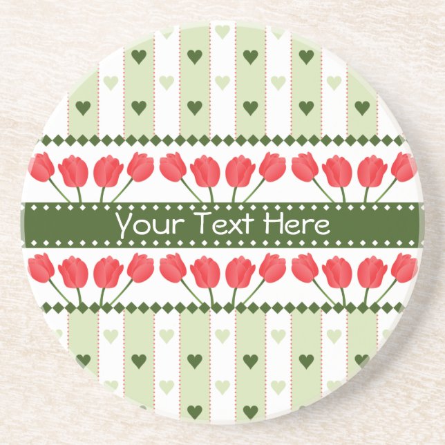 Porta copos Tulips & Hearts, personalizar (Frente)