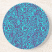 Turquesa venenosa padrão floral roxo escuro