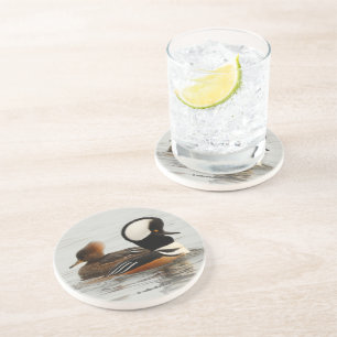 Porta-copos Um Encontro de Patos Merganso Encapuzados no Pond