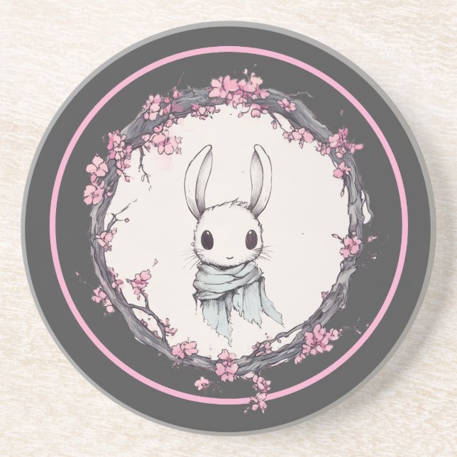 Porta-copos Um Primavera de lebre, flores de cereja, Porta cop (Frente)