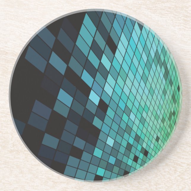 Porta-copos Uma longa descida em azul e verde (Frente)