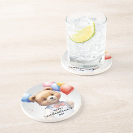 Porta-copos Urso de Aquarela de Cubo dia de os namorados com B