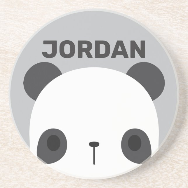 Porta-copos Urso Panda Bonito com Nome Personalizado (Frente)