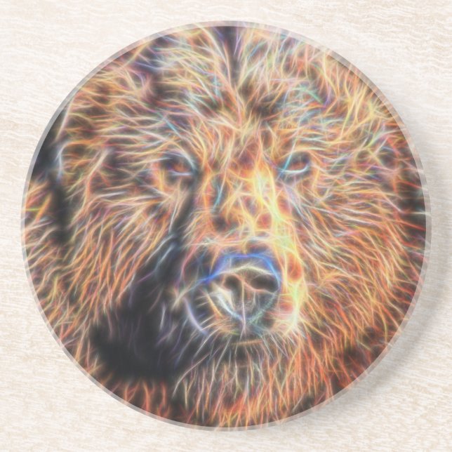 Porta-copos Urso Pardo Fractal (Frente)