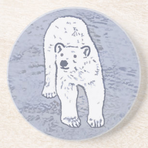 Porta-copos Urso Polar na Pintura do Gelo - Arte Original da V