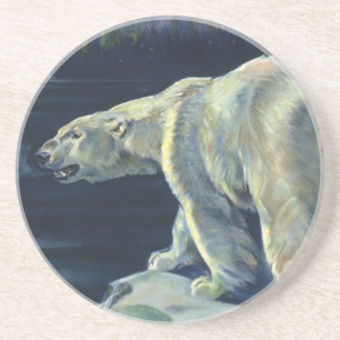 Porta-copos Urso Polar Vintage, Animais da Vida Marinha do Árt